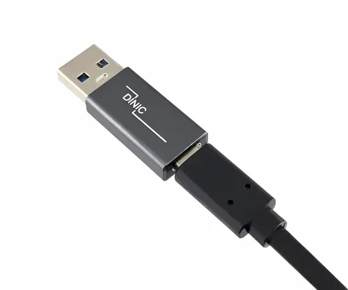 DINIC Adapter, USB A Stecker auf USB C Buchse, 3 Stück Alu, space grey